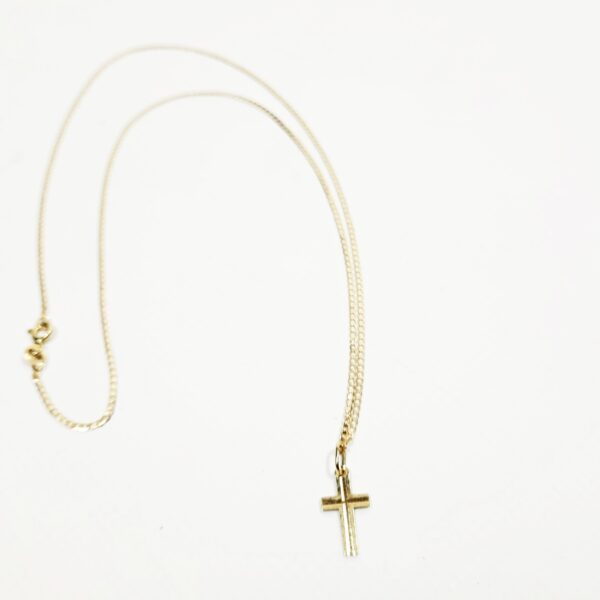 Złota łańcuszek PANCERKA z zawieszką Krzyżyk pr.585/14K 2.23g K&B Handel